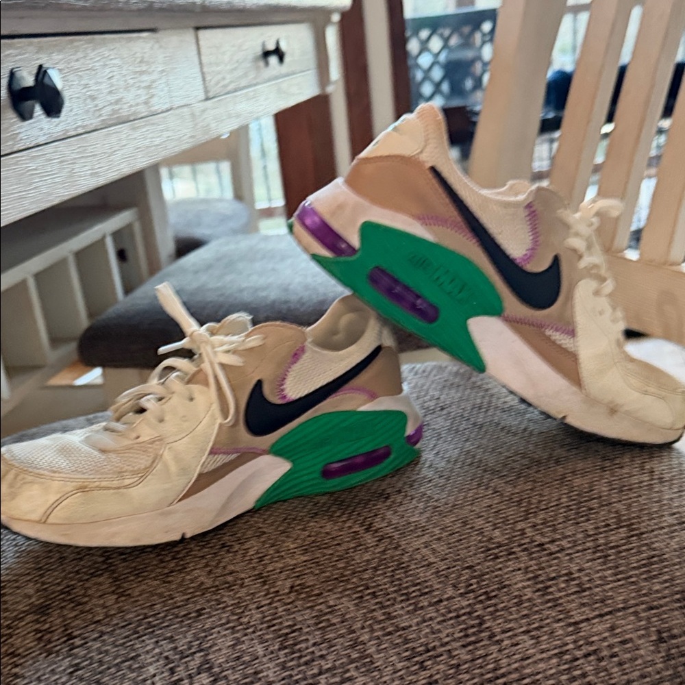 Nike Sneakers Air Max with Green and Purple Highlights
